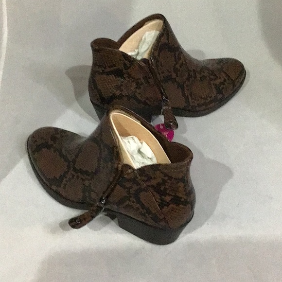 SO Angelfish Brown Faux Snakeskin Ankle Boots - Picture 6 of 10